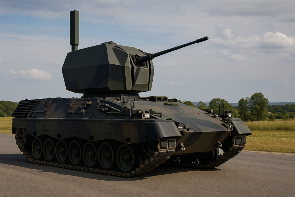 Skyranger auf Leopard 1 Basis: die mobile Luftabwehr ist insbesondere gegen Drohnen effektiv.